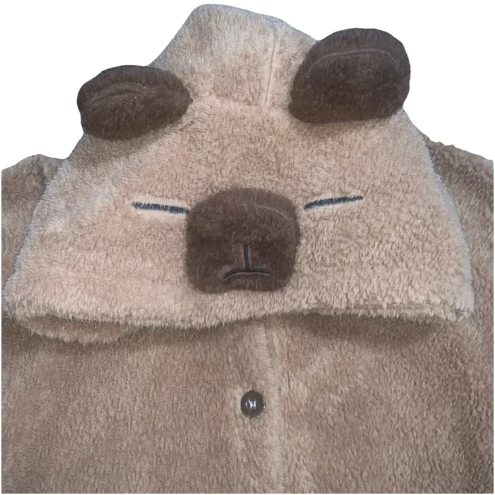 Cartoon Kawaii Capybara Animal Plush Winter Pajamas Costume Night-robe Warm Soft